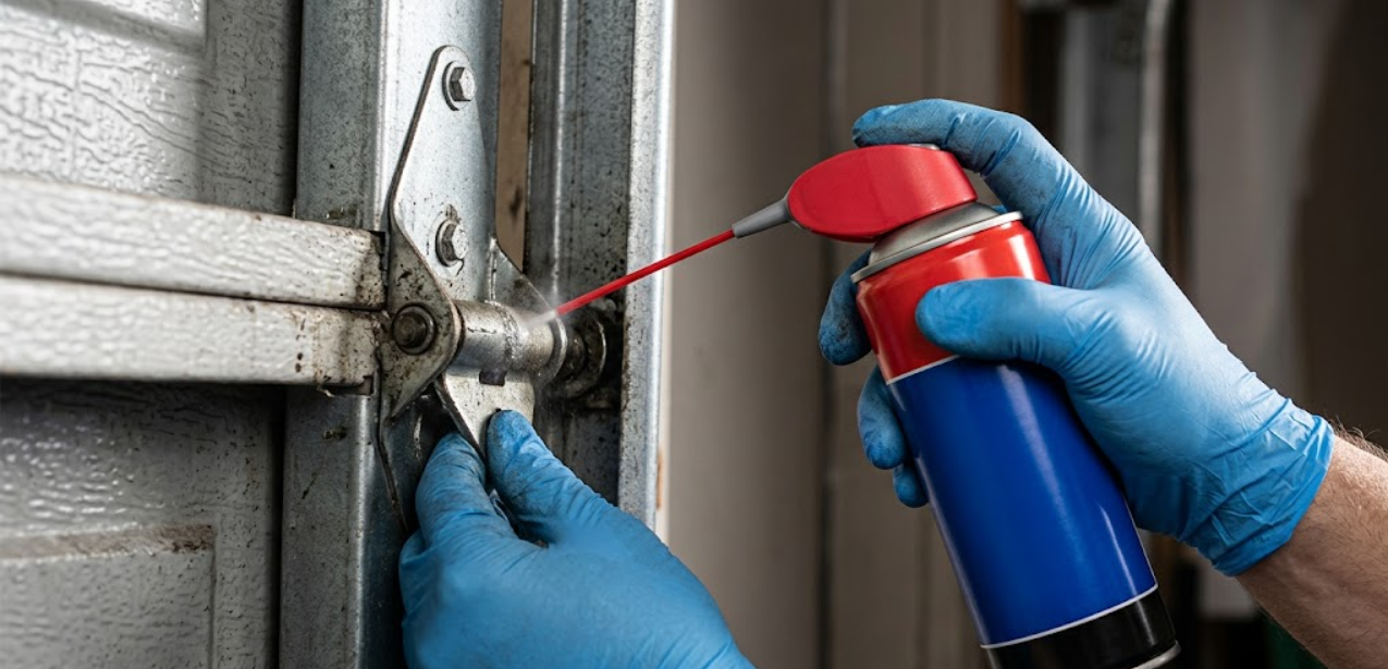Precision garage door roller and spring lubrication service for Central Ohio homeowners