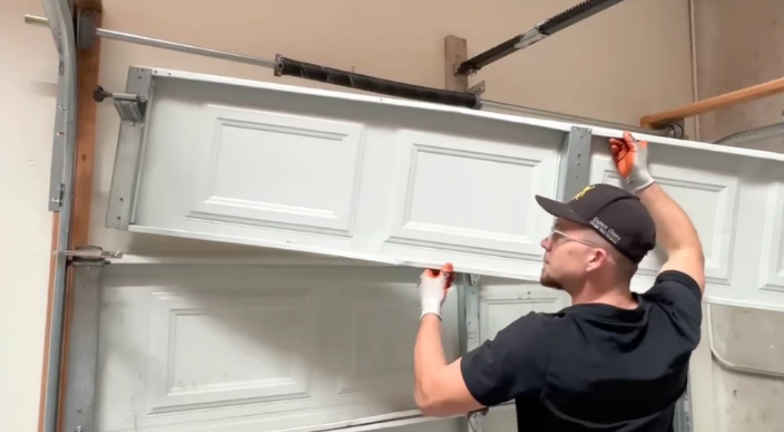 Sectional Garage Door Repair and Reinforcement in German Village Ohio